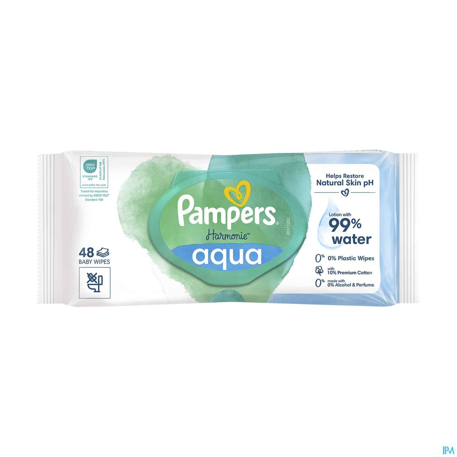 PAMPERS HARMONIE AQUA 0% LINGET 48