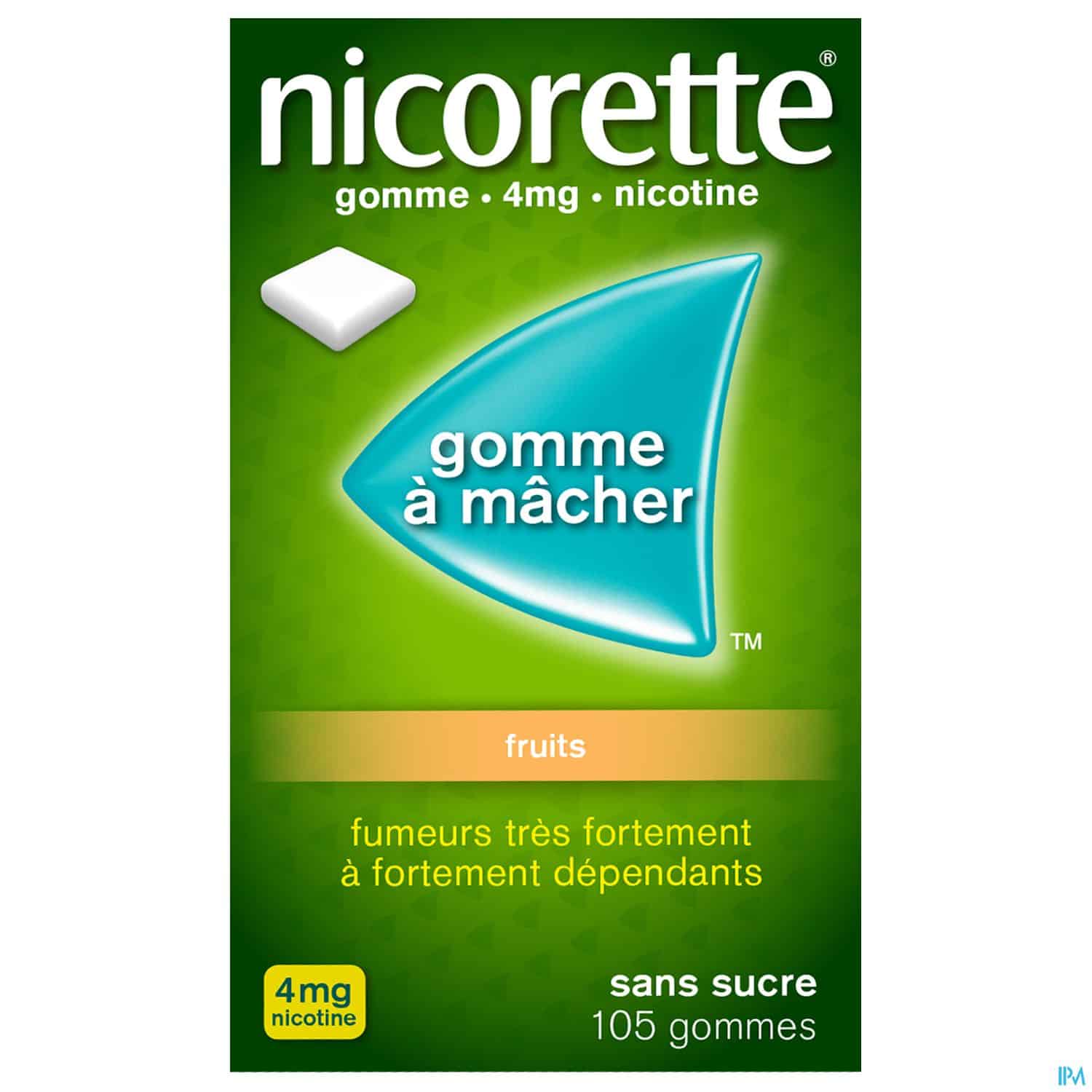 NICORETTE 4MG GOMME FRUITS SS 105