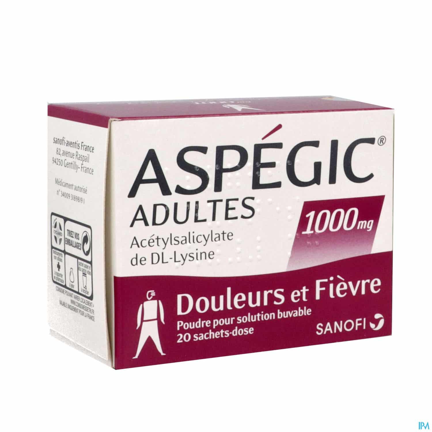 ASPEGIC 1 000MG ADULTE SACHET 20 ASPEGIC 1 000MG ADULTE SACHET 20 – Image 3