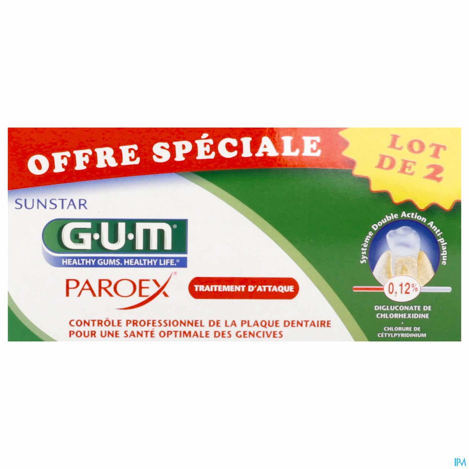 GUM PAROEX DENT ANTIPLAQUE 75MLX2