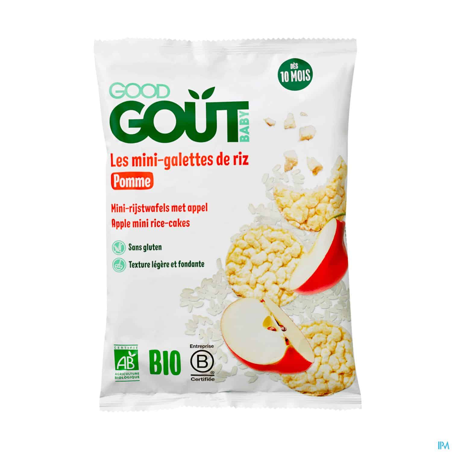 GOODGOUT MINI-GALET RIZ POMME 40G