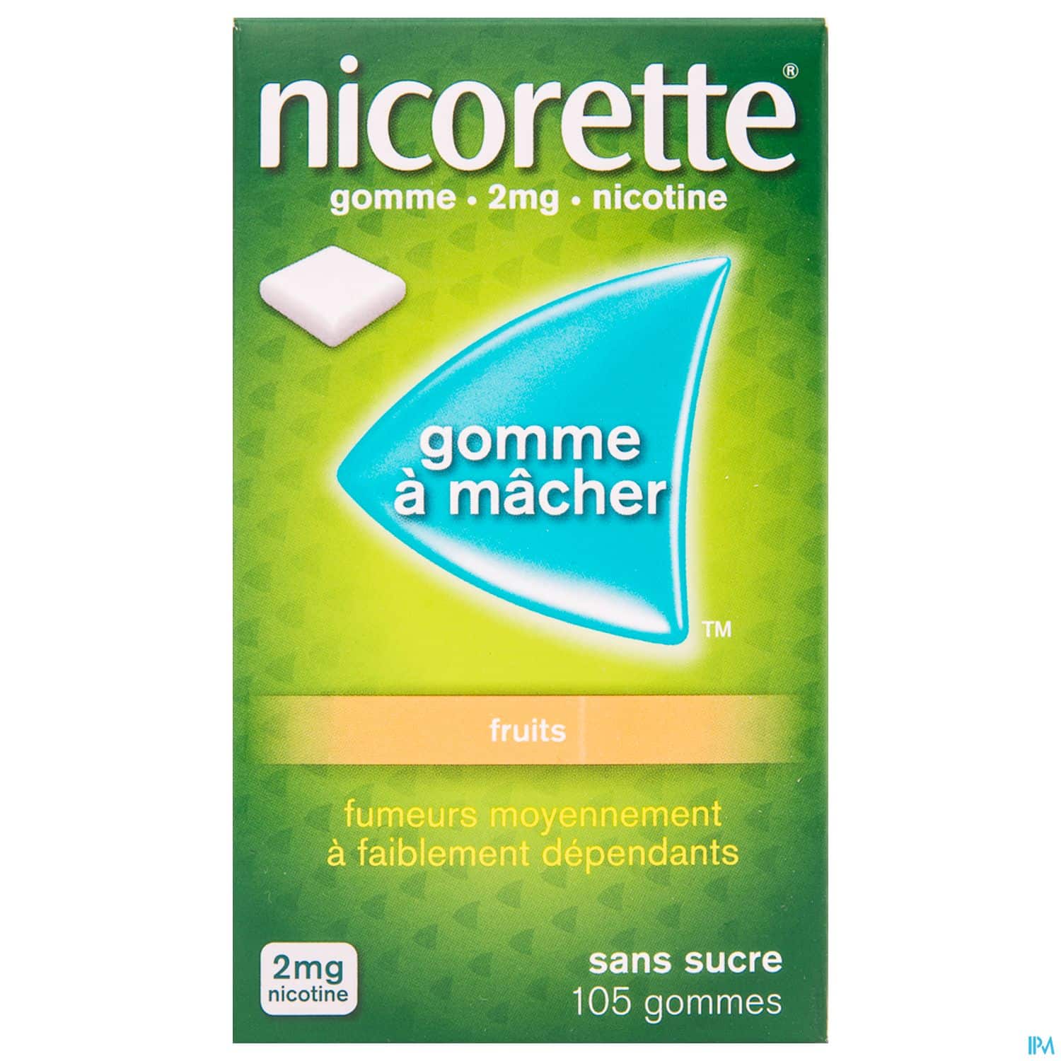 NICORETTE 2MG GOMME FRUITS SS 105