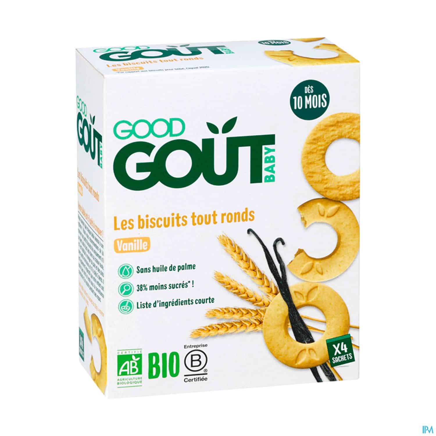 GOODGOUT BISCUIT ROND VANILL 80G