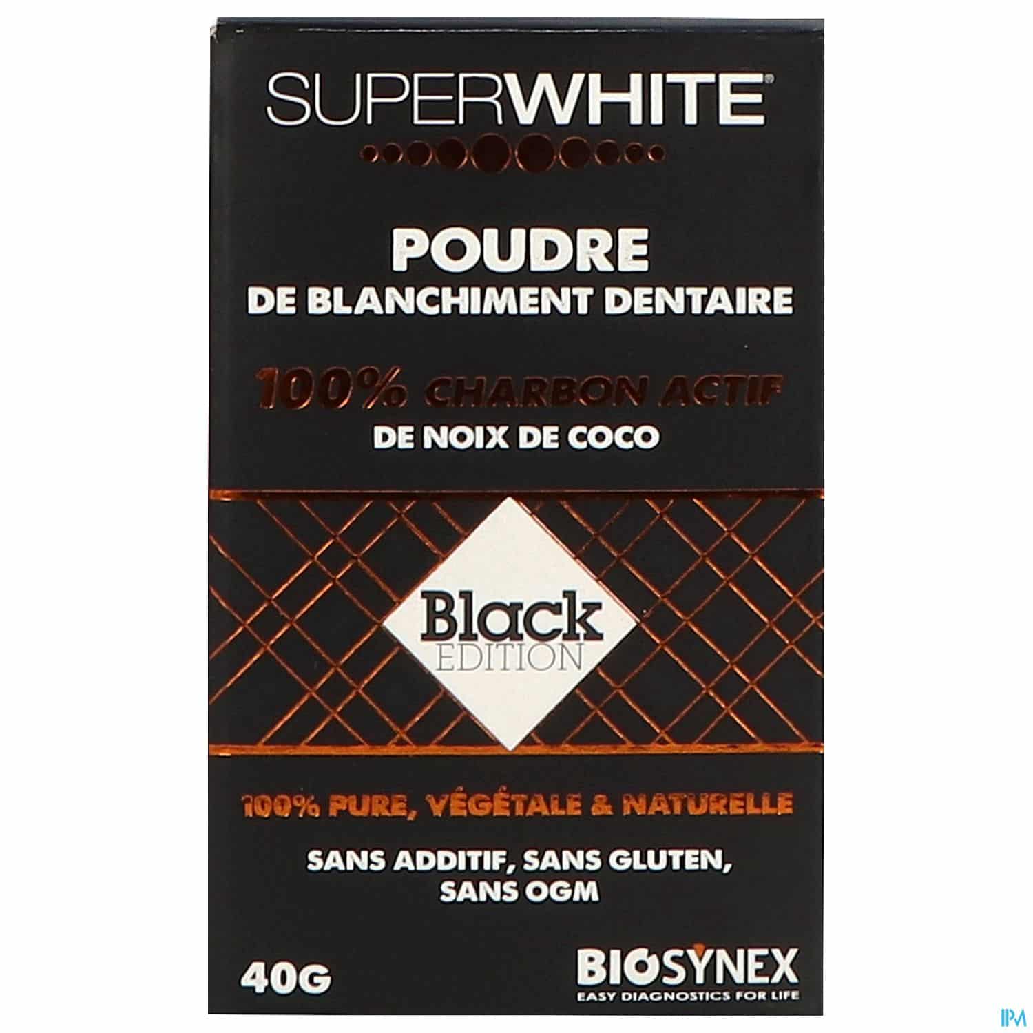 SUPERWHITE PDR CHARB BLACK ED 40G