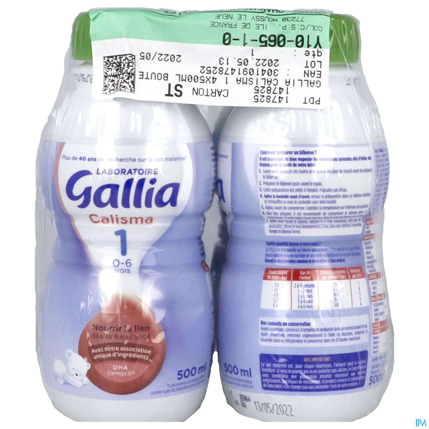 GALLIA CALISMA 1 LAIT BOUT 4X500ML