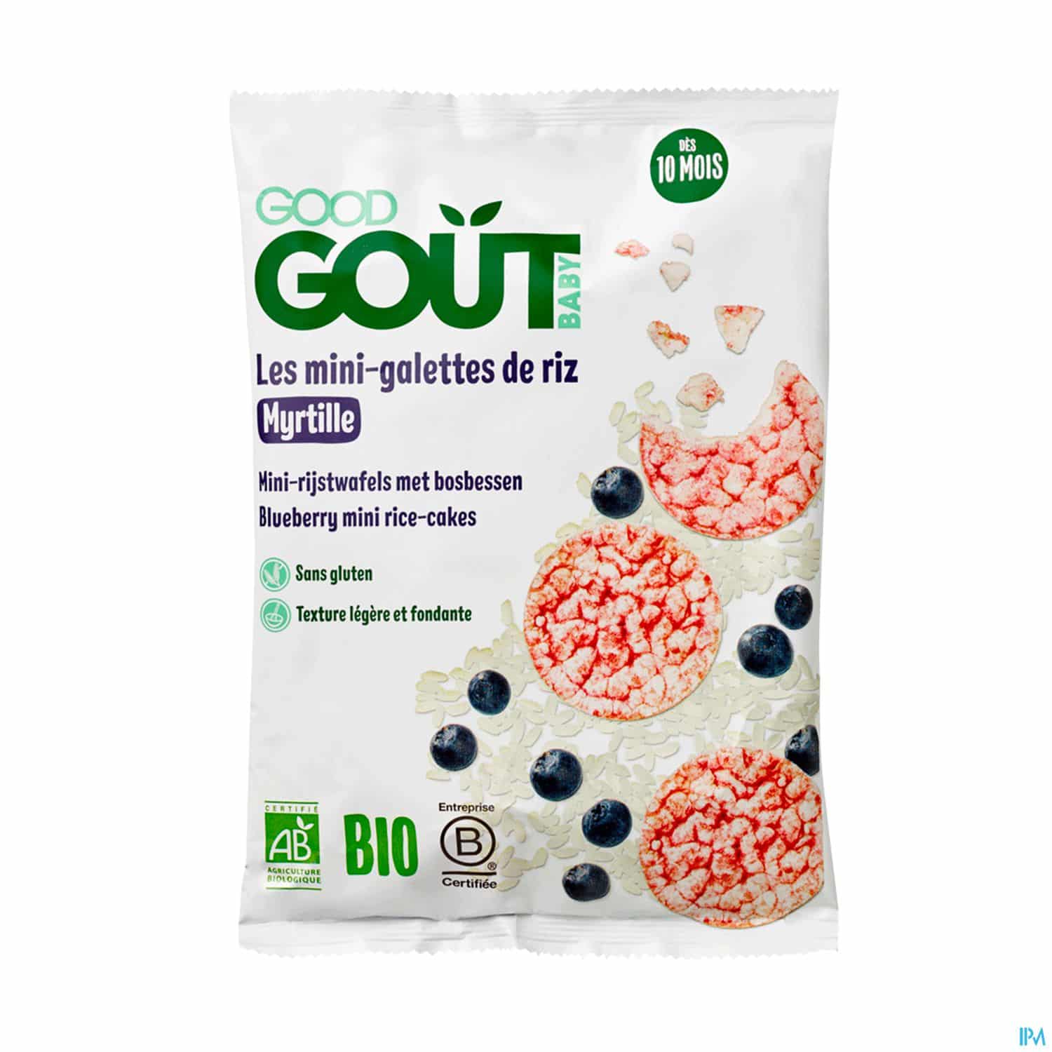 GOODGOUT MINI-GALET RIZ MYRTILL40G