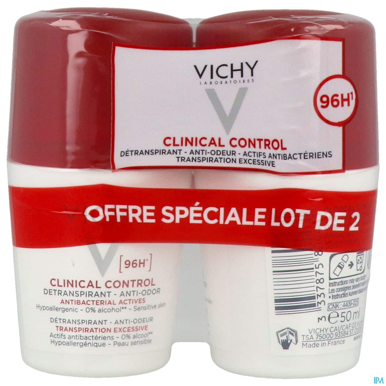 VICHY CLINICAL CONT DETR96H 2X50ML