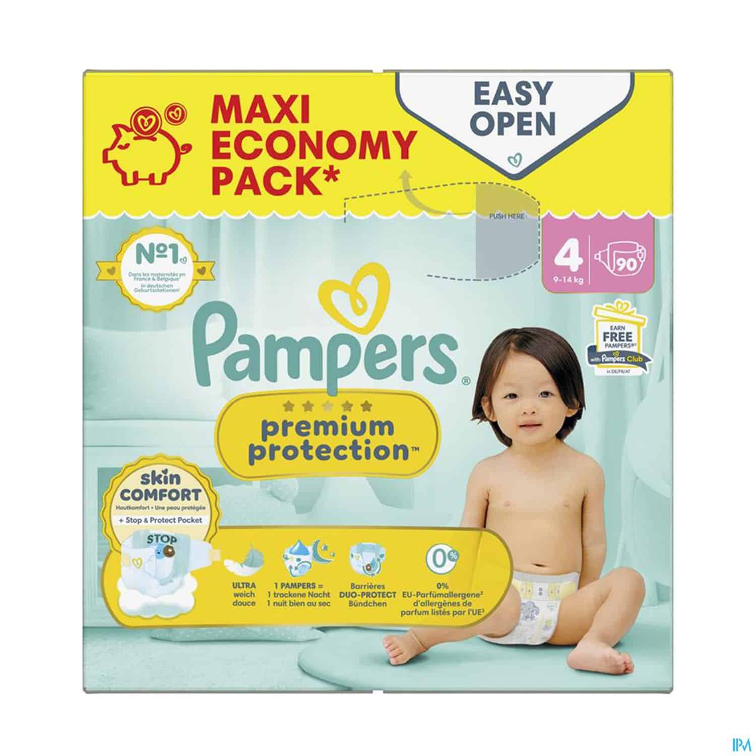 COUCH PAMPERS PREM PROT MAXI T4 90