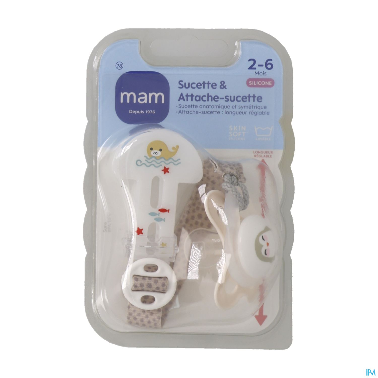 KIT SUCET+ATTACHE MAM SILIC 2-6M