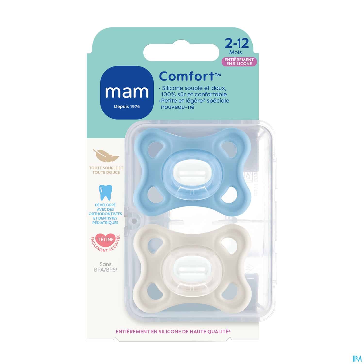 SUCET MAM COMFORT SILIC 2-12M X2