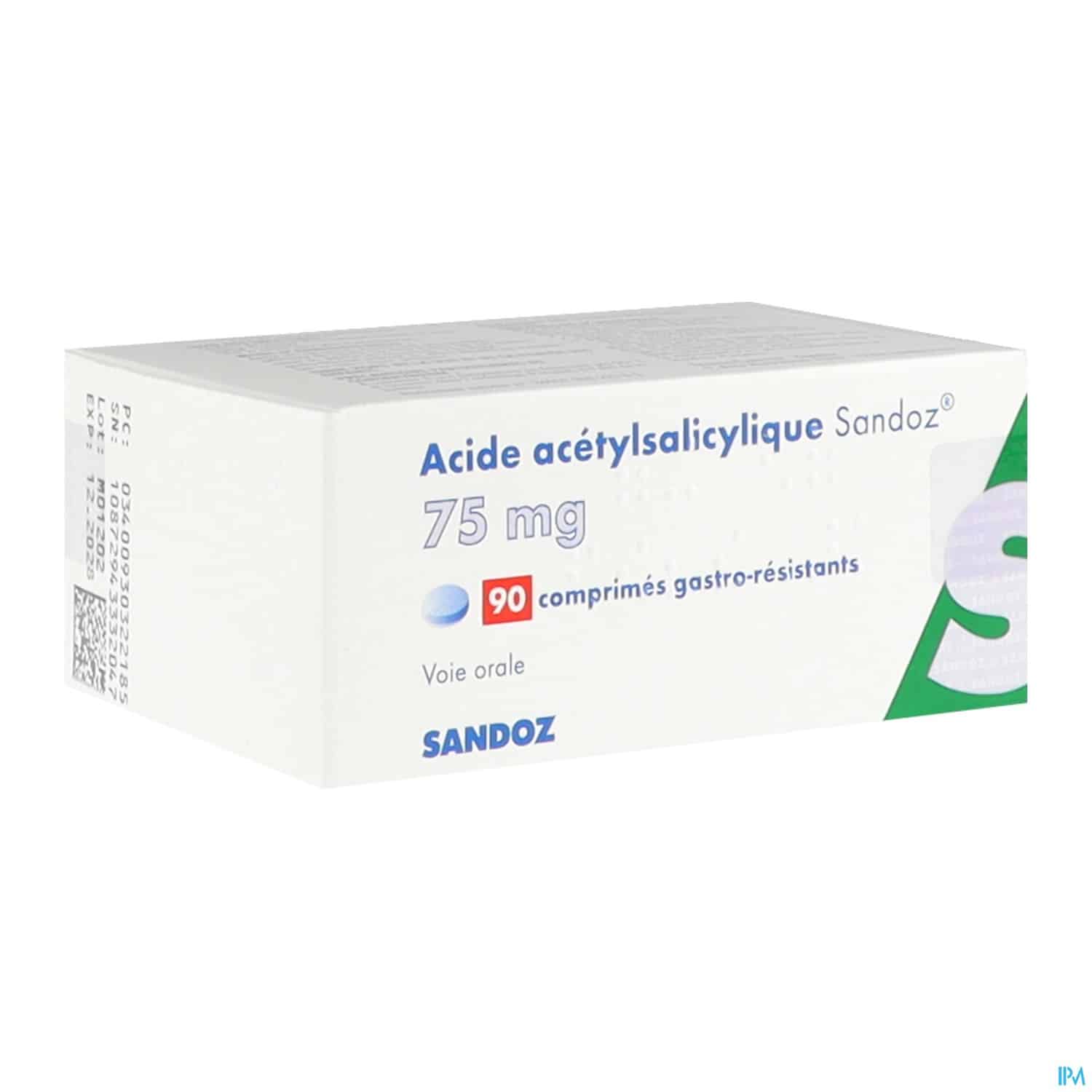 AC ACETYL 75MG SANDOZ CPR 90